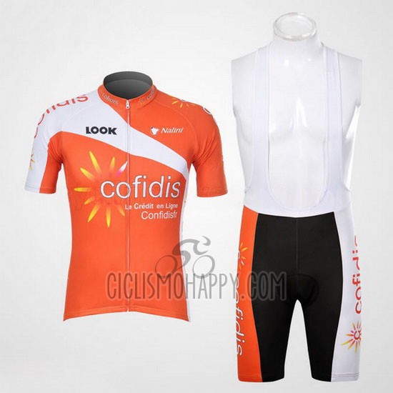 Cofidis Cycling Jersey Bib Short 2012 Short Sleeve Orange
